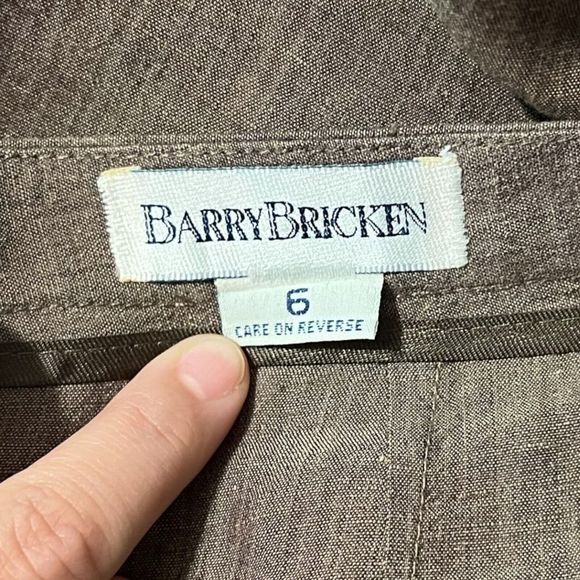 Vintage Barry Bricken Dress Capri Pants Size 6 High Rise Brown 90's‎ Open Bottom - Picture 4 of 8